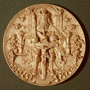 Trinity medaille, hergieting van het origineel gemaakt in 1544 nu in Domschatz, Trier